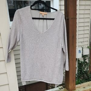 Ellen Tracy Cream Scoop Neck Sweater
